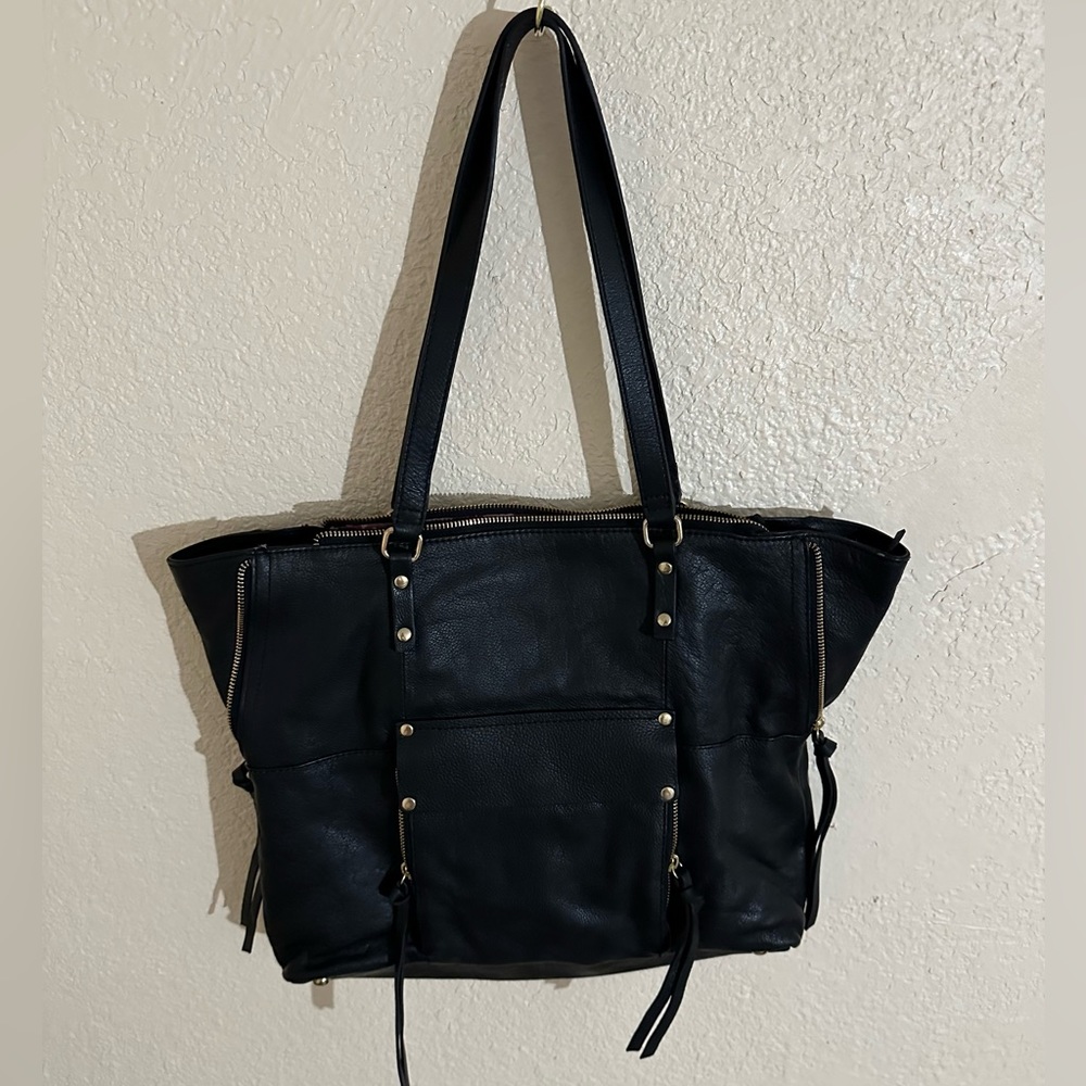 Kooba Everette Tote/ Shoulder Bag Black Leather - Picture 3 of 7